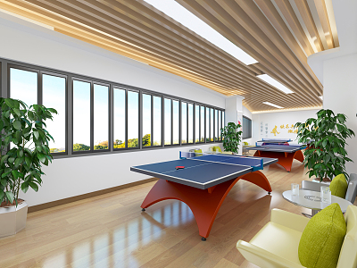 Modern table tennis room 3d model