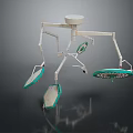 Adjustable Ceiling Mounted Surgical Medical Equipment With Multiple Arms And Lamp Heads