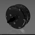 Industrial Silver Hub Motor Mechanical Component With Metal Bolts And Central Shaft