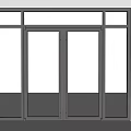 Modern Glass Door With Metal Frame And Clear Panel Design For Home Entrance