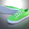 Green Casual Canvas Shoes With White Laces Soles And Stylish Design