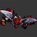 Futuristic Mechanical Character And Robotic Creature With Red Silver Armor And Detailed Design