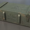Vintage Green Military Weapon Storage Box With Worn Surface And Identification Marks For Arms Storage