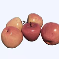 Several Fresh Ripe Red and Yellow Apples on White Background