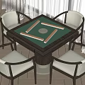New Chinese Mahjong Table and Chair Mahjong Table and Chair Combination 3d model