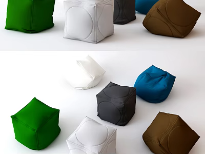 Stylish Bean Bag Chairs With Various Colors And Modern Designs For Living Room 3d model