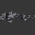 Mechanical Scorpion 3D Model With Silver Body Red Accents And Metallic Texture