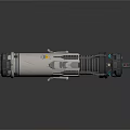 Futuristic Sci Fi Weapon With White Black Body And Mechanical Structure
