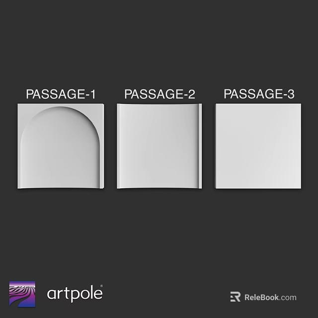 Three Different Wall Design Styles With Varied Panel Shapes For Interior 3d model 