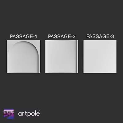 Three Different Wall Design Styles With Varied Panel Shapes For Interior 3d model