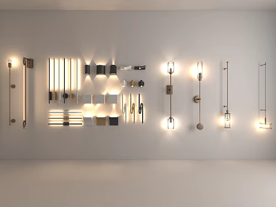 Modern Wall Lamps With Various Stylish Designs For Home Interior Decoration 3d model