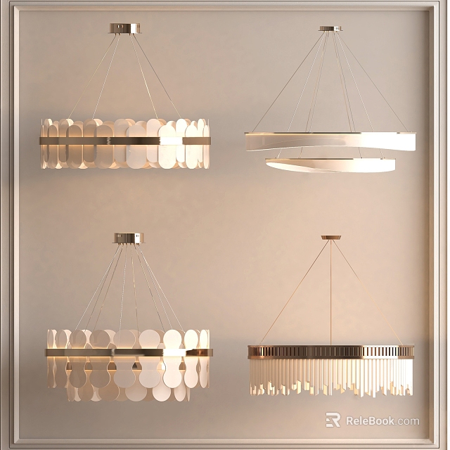 Modern Unique Design Chandeliers With Metal Frame Glass Elements And Contemporary Stylish Look 3d model 