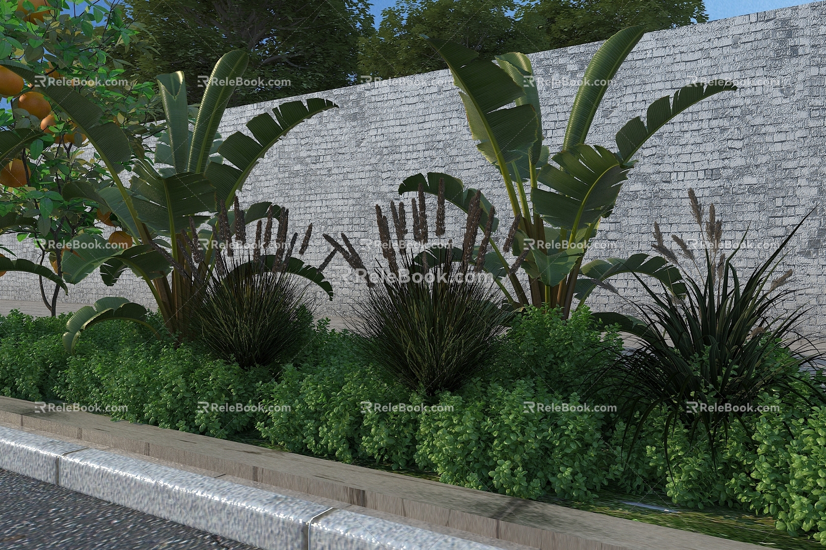 Garden landscape 3d model