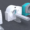 Advanced Medical CT Scanner Equipment With White Teal Design And Scanning Bed