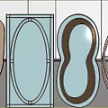 Modern Decorative Mirrors With Different Shapes For Home Interior Wall Decor 3d model