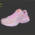 Nike Beige White Orange Air Max Sporty Casual Sneakers With Cushioned Sole Design