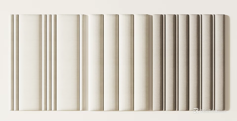 Upholstered Wall Panels in Neutral Tones with Modern Design for Interior Decoration 3d model 