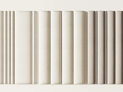 Upholstered Wall Panels in Neutral Tones with Modern Design for Interior Decoration 3d model