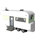 Modern Travel Trailer Exterior Design With Solar Panels Door Steps And Windows