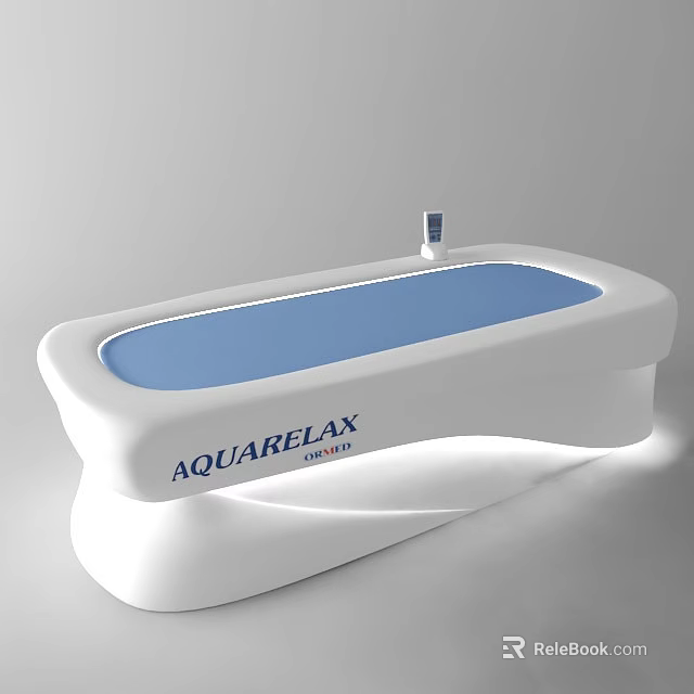 Aquarelax Modern Spa Bathtub With White Exterior And Blue Interior Design 3d model 