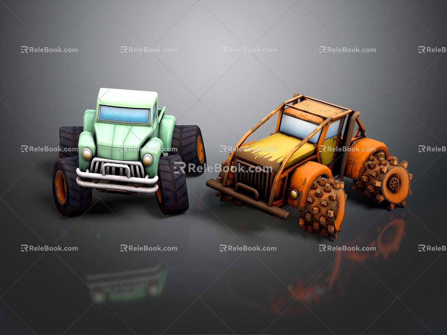 Modern Toy Car Cartoon Car All-terrain Vehicle Four-wheeler 3d model