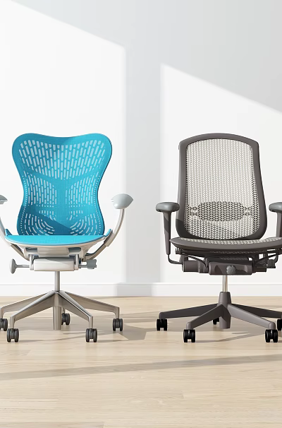 Modern Office Chairs On Wheels With Mesh Backs In Multiple Colors For Workspace 3d model Modern Office Chairs On Wheels With Mesh Backs In Multiple Colors For Workspace 3d model