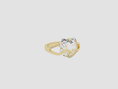 Elegant Gold Diamond Ring With Sparkling Central Stone And Intricate Metal Craft Design 3d model