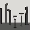 Stylish Modern Black Outdoor Lights With Various Designs And Different Heights