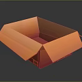 Open Orange Cardboard Box With Folded Flaps On Dark Background Shiny Surface And Empty Interior