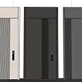 Modern Security Doors In Multiple Colors With Vertical Stripes And Black Handles 3d model