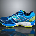 Blue Yellow Green Running Shoes With NB Logo Mesh Upper And White Yellow Sole