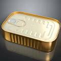 Golden Metal Canned Container With Pull Tab For Food Storage Household Item