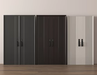Modern double door wooden double door light luxury split solid wooden door 3d model