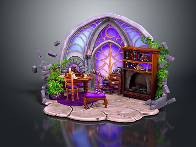 Magic Desk Magic Table Medieval Item Medieval Table Magic Item Magic Item Magic Item Medicine Bottle 3d model