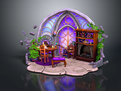 Magic Desk Magic Table Medieval Item Medieval Table Magic Item Magic Item Magic Item Medicine Bottle 3d model