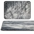 Modern Square Rug with Gray Wood Grain Texture for Living Room Decor