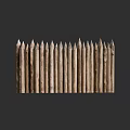 Rustic Wooden Fence With Pointed Tops And Natural Vertical Posts Structure