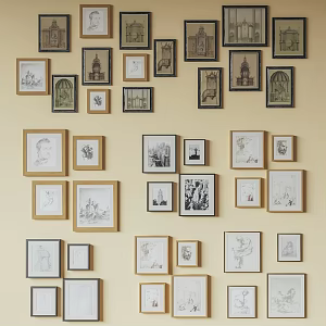 Middle American Photo Wall Retro Photo Frame Wall Decorations Wall Decorations 3d model