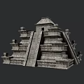 Ancient Stone Pyramid Architecture With Multi Tiered Stairs And Intricate Carved Details