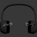 Stylish Black Headphones With Glowing Pink Rabbit Ear Decorations on Dark Background