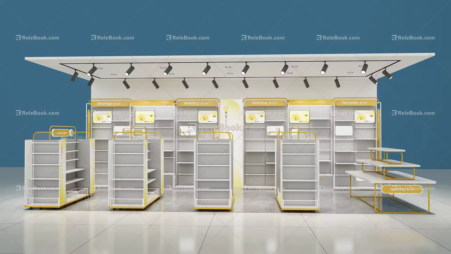 Modern Shopping Mall Counter Showcase Cabinet Shelf 3d model