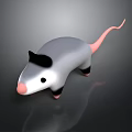 Cute Gray Opossum Toy With Black Ears Pink Nose And Pink Tail