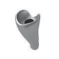 Silver Ergonomic Medical Prosthetic Component With Smooth Metallic Surface And Streamlined Design