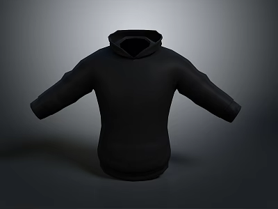 Stylish Black Hoodie With Comfortable Fit And Casual Design For Daily Wear 3d model