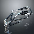 Sturdy Metal Furniture Frame Design With Multiple Black Silver Support Bars And Connectors