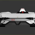 Silver Open Top Sports Car with Sleek Design Red Interior and Reflective Surface