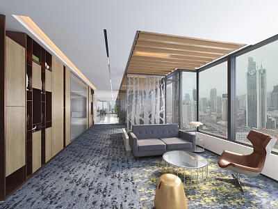 Modern Leisure Area Office Gallery 3d model