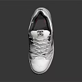 DC White Sneakers With Black Logo And White Laces Casual Sporty Design