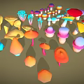 Colorful Fresh Mushroom Vegetables Showcasing Various Bright Hues and Diverse Shapes