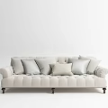 American-style multi-person sofa multi-person sofa pillow 3d model